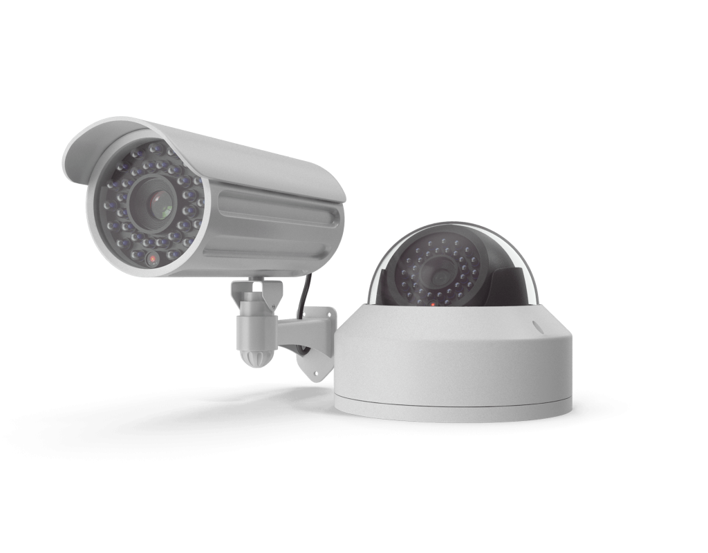 Two White Security Cameras.I02.2k
